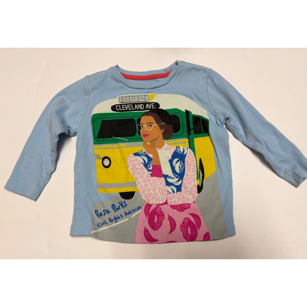 Piccolina Rosa Parks 2t Civil Rights Activist Graphic Long Sleeve Tee Blue